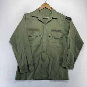 VIntage OG 507 Military Shirt Mens Large 22x29 Green Military Cotton Uniform